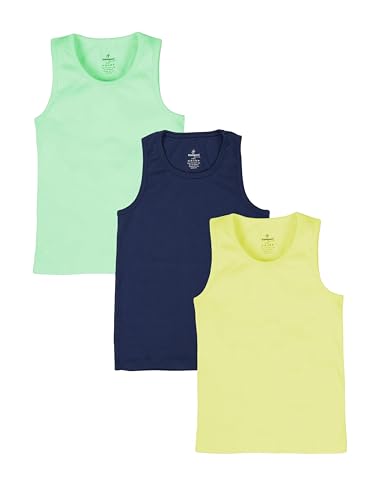 Image of KiddoPanti Boys 100% Cotton Rib Vest Pack of 3