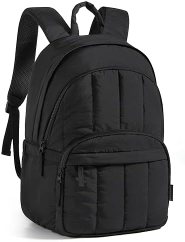 BAGSMART College Laptop Backpack,Cute Travel Backpack for Women,Quilted Computer Bookbag