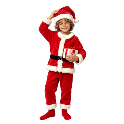 Rkwins Kids Santa Costume Christmas Coats + Long Pants +Xmas Hat 3pcs Sets - image 6