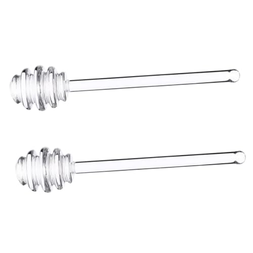Alipis Bâtonnet Mélangeur De Miel 2 Pièces en Plastique Solide Transparent, Rainures Profondes pour Café Et Confiture, Longueur Confortable, Usage Alimentaire Polyvalent, Cuisine Et Service