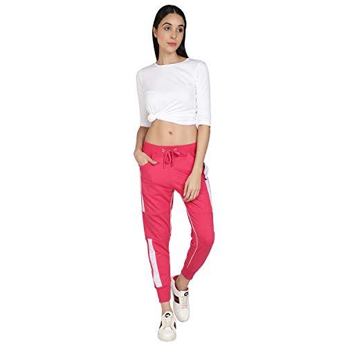 Image of UZARUS Women's Cotton Slim Fit Joggers Track Pants with 2 Zippered Pockets
