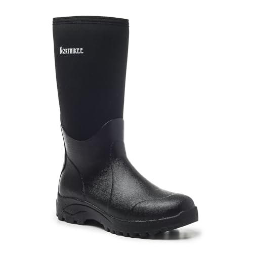 Image of Neoprene Insulated Rain Boots with Steel Shank, Waterproof Mid Calf Hunting Boots