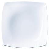 Plato de vidrio. ARC H3659 - Plato Hondo de Vidrio, Forma Cuadrada, Color Blanco