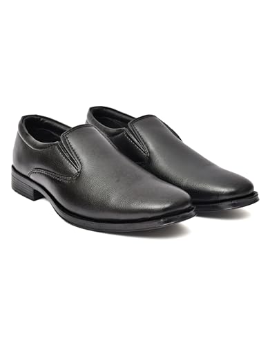 Image of WUSQA Enterprises Men's Leather Formal Shoes | Classic Pull-On Dress Shoes for Office, Business, Party & Wedding | Durable & Comfortable Footwear