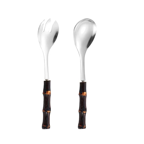 ZHERIKAH Juego de Cubiertos para Ensalada de Acero Inoxidable, Cucharas Soperas, Cucharillas de Postre, Adecuado para Reuniones Familiares, Fiestas, Cocinas, Restaurantes