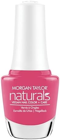 Morgan Taylor Naturals Collection Vegan Lacquer Nail Polish – Blushing In Pink, 15mL