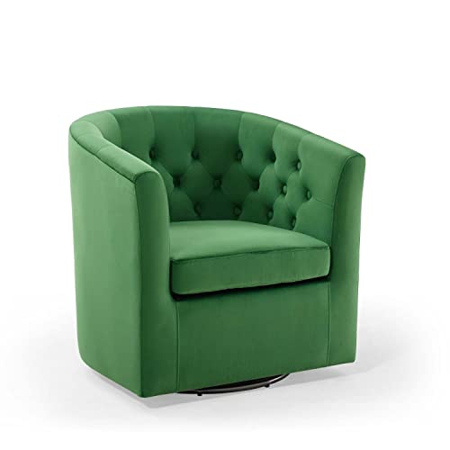 Modway Prospect Tufted Performance Velvet Swivel Armchair, Emerald 28D x 30W x 30H in Modway Prospect Tufted Performance Velvet Swivel Armchair, Emerald 28D x 30W x 30H in