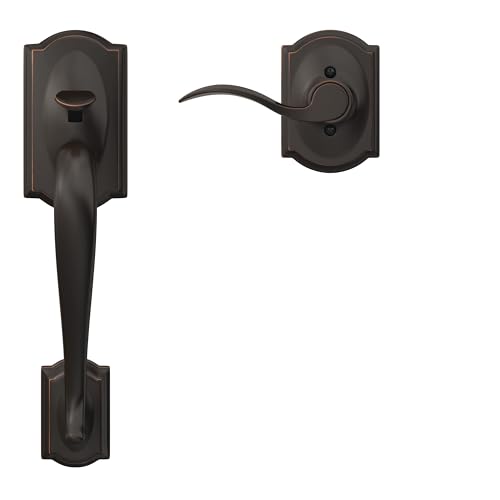 Image of Schlage FE285 716 Acc CAM RH Lower Half Handleset, Camelot Interior Trim, Aged Bronze