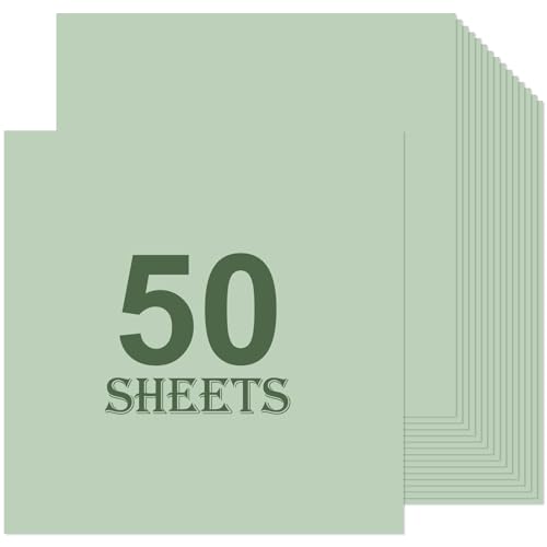 Papier cartonné vert sauge épais 30,5x30,5 cm qui ne se déchire pas au pliage