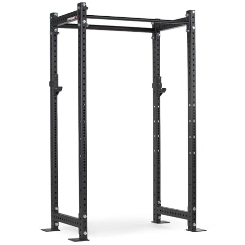 Titan Fitness T-3 Series Black Short Power Rack, 24in Depth, 1,100 LB Capacity Cage for Weightlifting and Strength Training