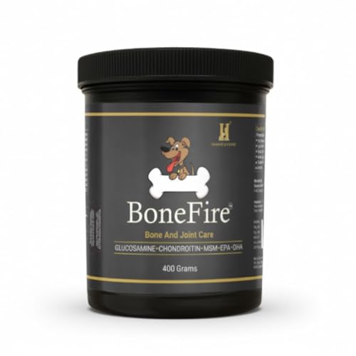 Humane & Hound Bonefire Supplement for Dogs | Best Bone, Joints and Ligament Care Solution - 400 Grams