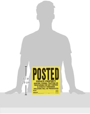 Hy-Ko Products PP-1 Posted Private Property Tyvek Sign 10 PC Value Pack 11" x 11" Yellow, 10 Pieces image 4