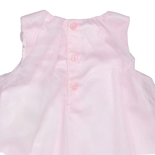 Image of Hopscotch Girls Polyetser Sleeveless Solid Party Dress in Pink Color