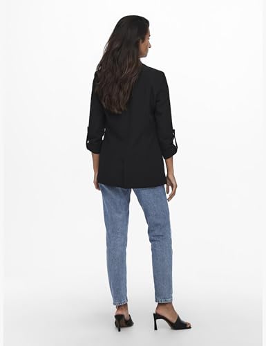 ONLY Damen Blazer ONLKayle Orleen Sakko mit Dreiviertel-Ärmeln 15218743 Black 42