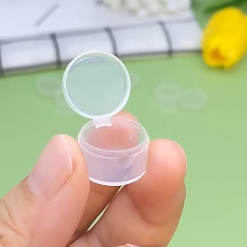 Image of 24 Pack Small Round Plastic Containers (0.55 x H0.35 Inch), Super Mini Beads Storage Containers Box for Beads, Buttons, Small Jewelry Findings -0.034 oz