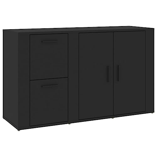 Annlera Armario auxiliar de almacenamiento, aparador de madera, mesa de teléfono, práctica mesa de consola, armario moderno, mueble para salón, cajón, negro, 100 x 33 x 59,5 cm