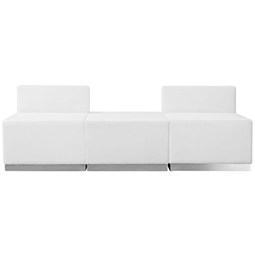 Flash Furniture Hercules Alon Series White Leathersoft Reception Configuration, 3 Pieces #TOP1