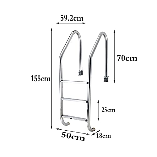 Escalera para piscina con 3 peldaños antideslizantes miniatura 2