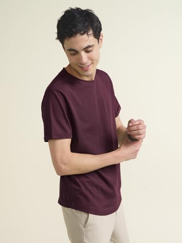 Image of DAMENSCH Statement Pique Textured Tshirt for Man, Thermoregulating, Tonal Rib T Shirt for Men Stylish, Sustainable Recycled Fabric Men T-Shirts