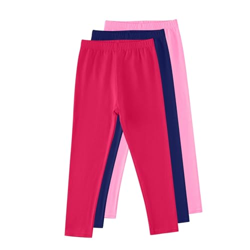 3 Park Children's Leggings Cotton Solid Color Bottom Pants for Girls Wearing Soft Comfy Casual Leggings Outside