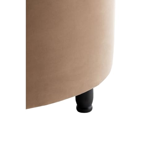 Image of Noelle 28 inch Ottoman with Storage Round Pouf (Brown)