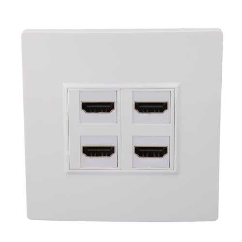 Plaque Murale HDMI, 4 Ports 4K 60 Hz, Plaque Murale HDMI Femelle vers Femelle, Plaque Frontale HDMI, Insert de Prise Jack, Montage sur Panneau pour la Maison, le Bureau
