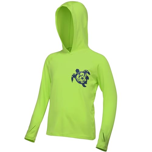 Image of Boys Rash Guard Swim Hoodie, Kids Long Sleeve Sun Fishing Shirts