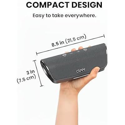 Cleer Scene Wireless Bluetooth Speaker, Simple Pairing, Waterproof IPX7, 12Hrs Play time, Deep Bass, Built-in Mic, Powerful Portable Speakers, for Outdoor & Party, Home, Grey