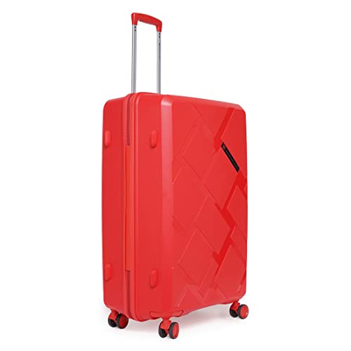 Image of Swiss Military Star 70 Cm 28 Inch Abs Hard-Sided 4 Wheels Spinner Cabin Luggage Overnighter Trolley Bag With Tsa Lock (Red)
