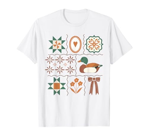 Thrifted Vintage Tiles Decor Mallard Duck Women Men T-Shirt