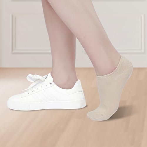 4/5 pairs No Show Socks for Women Men, Bamboo Rayon Non-Slip Breathable Low Cut Casual invisable Socks for Sneakers Loafers4