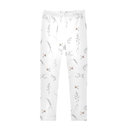 Dragonfly Girls Leggings,Workout Leggings for Girls Toddler Athletic Leggings Size for 3-10T