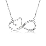 EVER FAITH Infinity Heart Necklace 925 Sterling Silver Friendship Sister Mother Daughter Necklace, Daughters Gifts from Mom, Birthday/Valentines/Mothers Day/Christmas Gift Ideas for Women