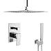 Produktbild PaulGurkes Unterputz Regendusche mit Deckenarm eckig Edelstahl 30 cm Duschkopf Tropenwalddusche Regenwalddusche Duschsystem Duschset Komplettsystem Luxusdusche einbaufertig