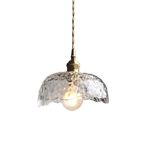 Luminaire suspendu nordique doré avec abat-jour en verre pour cuisine sombre