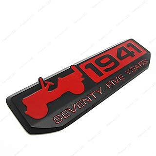 Image of Emblems for Car & Bike Metal Lo.go and Grill Me.tal Lo.go, Auto Accessories for Car Emblem 3D Badge Auto Racing Sport Sticker Grand Tourer Decal. (1941 Black RED Sticker)