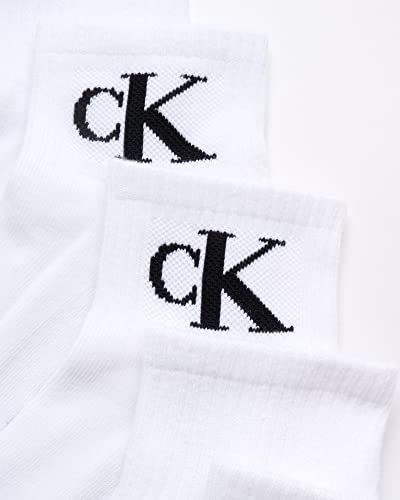 Calvin Klein Men's High Quarter Socks - 12 Pack Breathable Soft Cushion Mini Crew Athletic Socks for Men (Shoe Size: 6-12.5), Size 7-12, White3