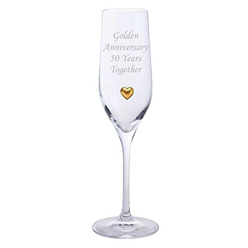 Flûtes à champagne Dartington cœur doré finies les tables de fête banales