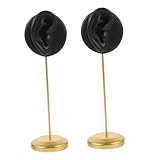 SAFIGLE 2 Piezas Soporte para Pendientes Doble con Base Metálica Exhibidor de Joyas Forma de Oreja Soporte Resistente de Resina para Pendientes y Colgantes para Exposiciones y Tiendas