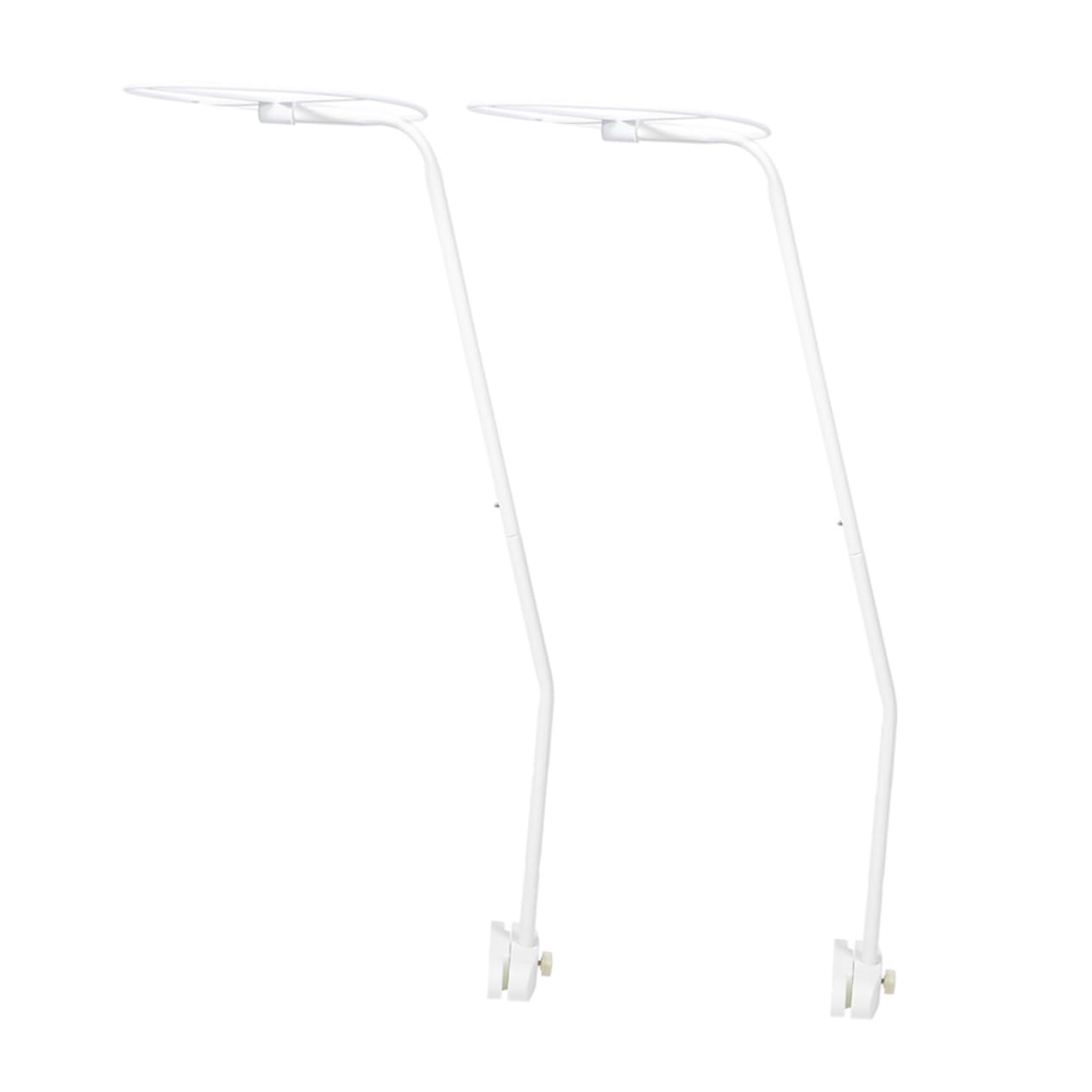 Supporto per Baldacchino Zanzariera per Culla, 2 Set in Acciaio | Bianco, Design Smontabile, Installazione Semplice, per Sponda Fino a 2, 4cm