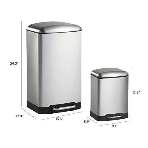 Caneca de Basura Rectangular de Acero Inoxidable 7.9 Gal miniatura 4