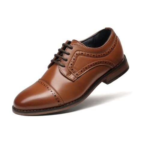 Bruno Marc Big Kid Prince_K_1 Brown Boy's Classic Oxfords Dress Shoes Size 5 M US Big Kid Cover