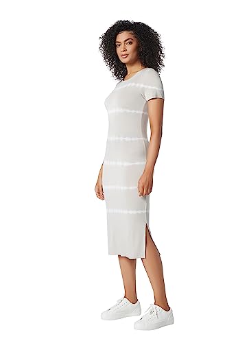 Image of Andrew Marc Women's Short Sleeve Printed Midi Dress with Slits