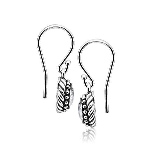 JEAN RACHEL JEWELRY 925 Sterling Silver Dangle Earrings for Women - Rope with Cubic Zirconia Vintage Design - Hypoallergenic, Lead & Nickel Free - Artisan Handcrafted Statement Earrings3