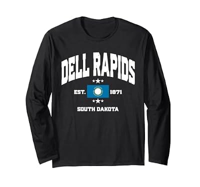 Dell Rapids South Dakota SD Retro Throwback Souvenir Long Sleeve T-Shirt