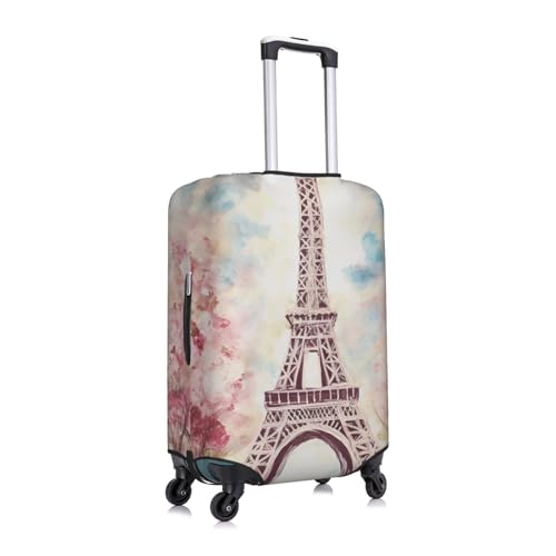 Luggage Cover Dustproof Anti-scratch Suitcase Cover Elastic Travel Suitcase Protector Beautiful Eiffel Tower Paris Washable Baggage Case Luggage Sleeves Fits 18-32 Inch Luggage2