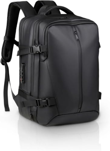 Mochila Vacuo com Bomba, Preto, Acomoda Laptops de 17 Pol, Tecido Resistente à Água, Mochila a Vacuo de 32 L com Compressão Selada para Viagens