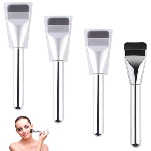 Vueinrg 4 piezas Brocha de Maquillaje para Base, Ultra Thin Foundation Brush, Makeup Brush for Face,Brocha Plana Kabuki Base de Maquillaje Fluido, Pelo Sintético, Cruelty Free, Profesional Makeup