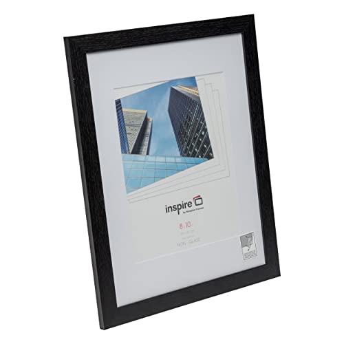 Hampton Frames CARNEGIE 8x10 (20x25cm) Black Picture Poster Photo Frame with Mount Acrylic (Non-Glass) CNG80BLK - Image 2
