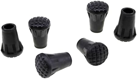 6 Pcs Heavy Duty Rubber Ferrules Walking Stick Rubber Tips Trekking Poles Caps for Hiking Stick Walking Trekking Poles